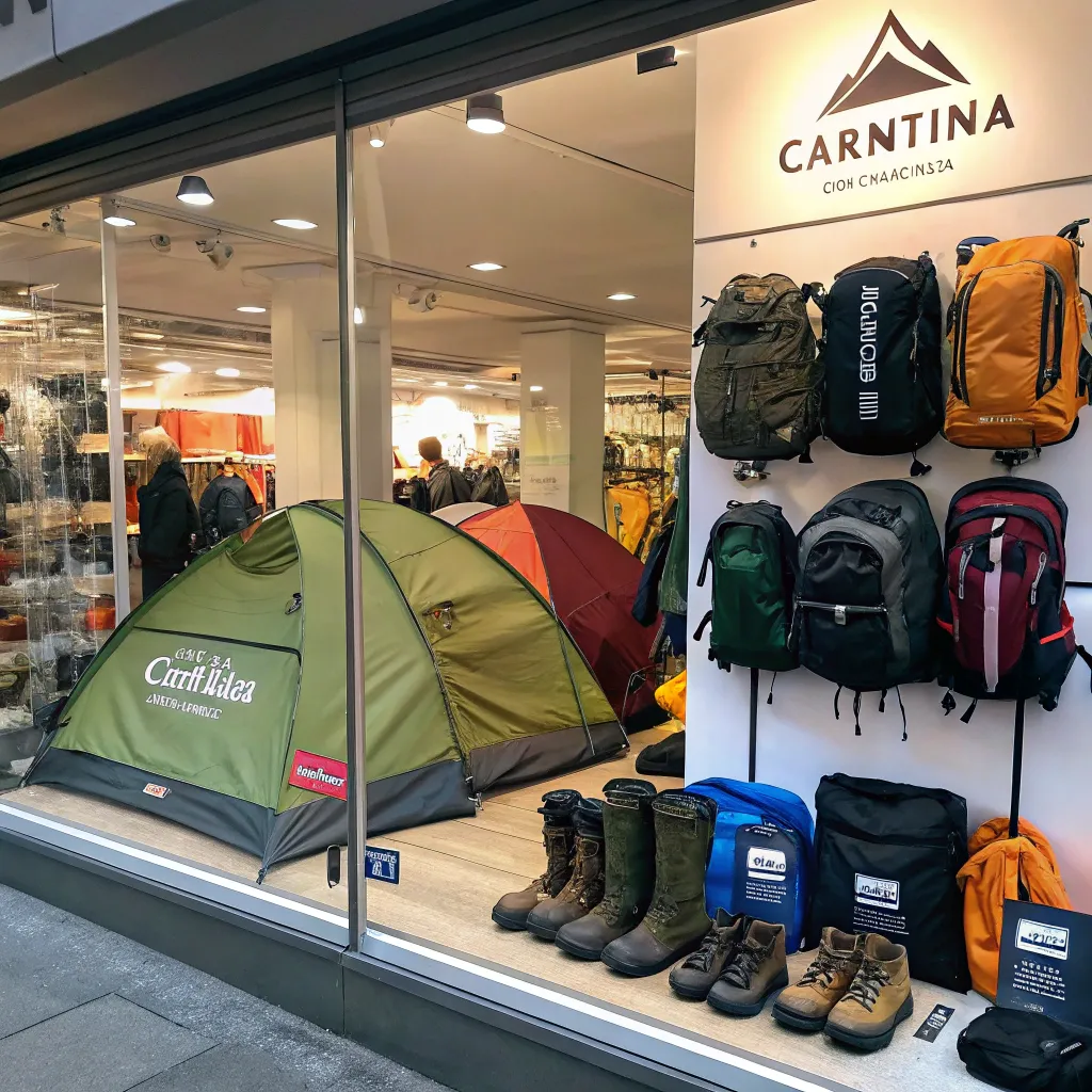 CARNITHRA store front showcasing outdoor camping gear